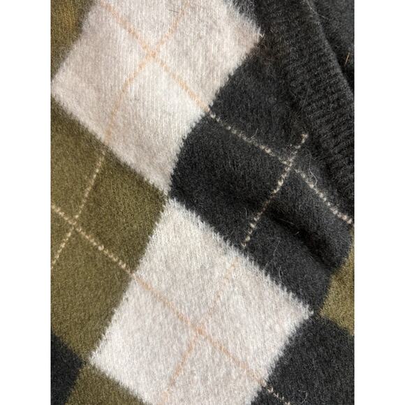 Vintage Argyle Italian Wool V Neck Sweater M No Brand Tags - Picture 2 of 8